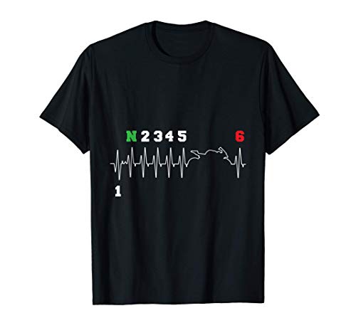 Motocicleta cambio de marcha latido del corazón Motociclista Camiseta Motocicleta cambio de marcha latido del corazón Motociclista Camiseta