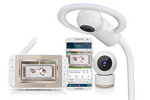 Motorola Halo+ Baby Video Monitor - Motorocompañero de supervisión y para dormir halo+ over-the-crib y aplicación conectada Hubble Wifi para teléfonos inteligentes y tabletas