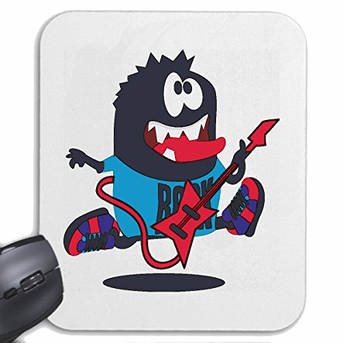 Mousepad alfombrilla de ratón MONSTRUO COMO ESTRELLA DEL ROCK rock con la guitarra guitarra de la banda ELECTRIC ZAPATILLAS DE MÚSICA CONCIERTO DE EVENTOS para su portátil, ordenador portátil o PC de