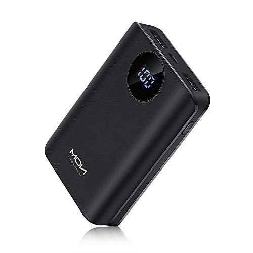 MOXNICE Bateria Externa Powerbank 10000mAh, El más Pequeño y Ligero Power Bank con 2 Salidas USB & Pantalla LCD para iPhone iPad Samsung Huawei Xiaomi(Negro) MOXNICE Bateria Externa Powerbank 10000mAh, El más Pequeño y Ligero Power Bank con 2 Salidas USB & Pantalla LCD para iPhone iPad Samsung Huawei Xiaomi(Negro)