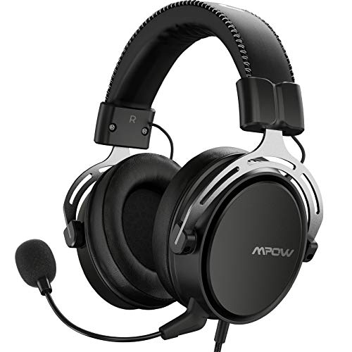 Mpow Air SE PS4 Auriculares con sonido 3D, micrófono de cancelación de ruido desmontable, almohadillas de memoria suave inspiradas, auriculares multiplataforma para PC/Xbox One/Switch