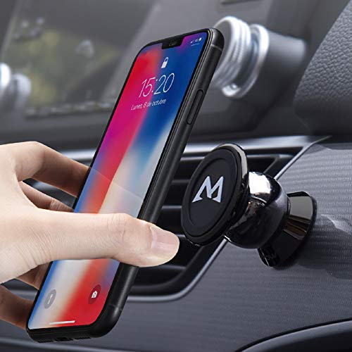 Mpow Soporte Magnético Coche, Soporte Móvil Coche para Salpicadero, Soporte Imanes para iPhone 11 Pro Max/11 Pro/11/ XS/XS Max/XR/X/SE/8/7/6, Galaxy S20/S10/S9/S8/S7/S6, HTC One, Sony Xperia, Negro