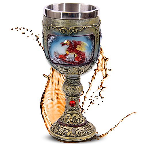mtb more energy Cáliz Flaming Dragon - Dragón de Fuego - Decoración Medieval fantasía fantástico