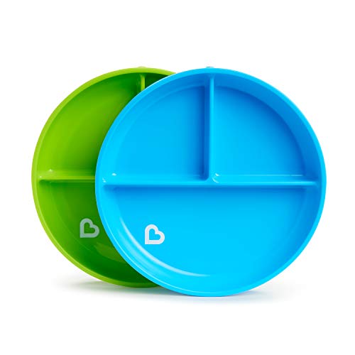 Munchkin - Platos de ventosa divididos Stay Put, azul/verde Munchkin - Platos de ventosa divididos Stay Put, azul/verde
