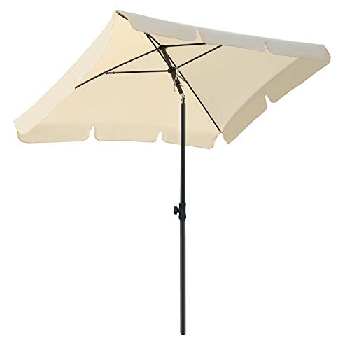 MVPower Parasol, Sombrilla Plegable, Sombrilla UV UPF 50+, Sombrilla Impermeable Protección Solar para Jardín, Balcón y Terraza (Beige 1)