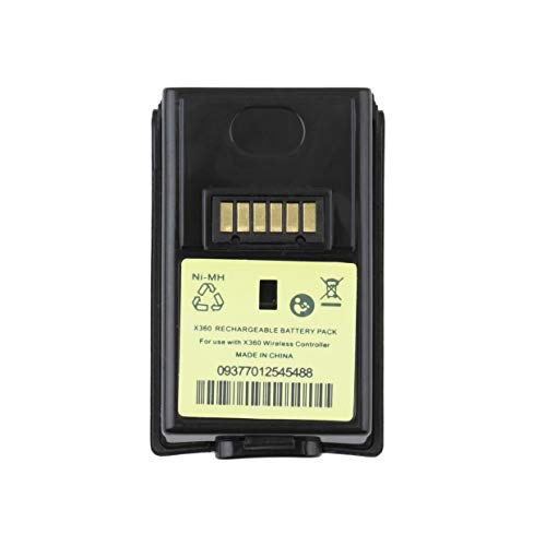 MXECO 4800mAH Paquete de batería Recargable Profesional para Xbox 360 Controlador inalámbrico Negro Doble protección de sobrecarga (Negro)