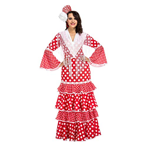 My Other Me Me-203849 Disfraz de flamenca Sevilla para mujer, color rojo, XL (Viving Costumes 203849)