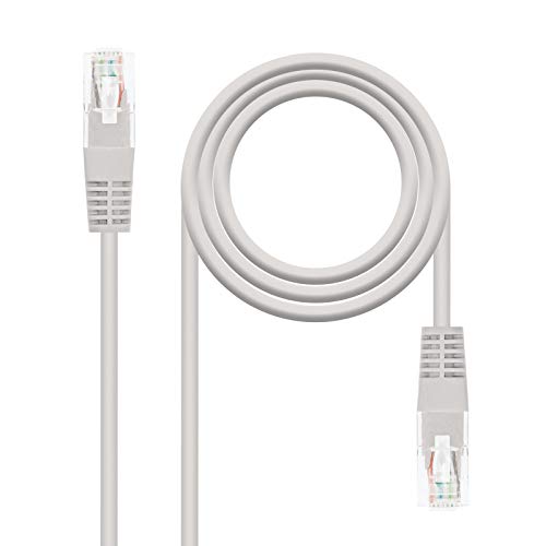 NanoCable 10.20.0401 - Cable de red Ethernet RJ45 Cat.6 UTP AWG24, 100% cobre, Gris, latiguillo de 1mts NanoCable 10.20.0401 - Cable de red Ethernet RJ45 Cat.6 UTP AWG24, 100% cobre, Gris, latiguillo de 1mts