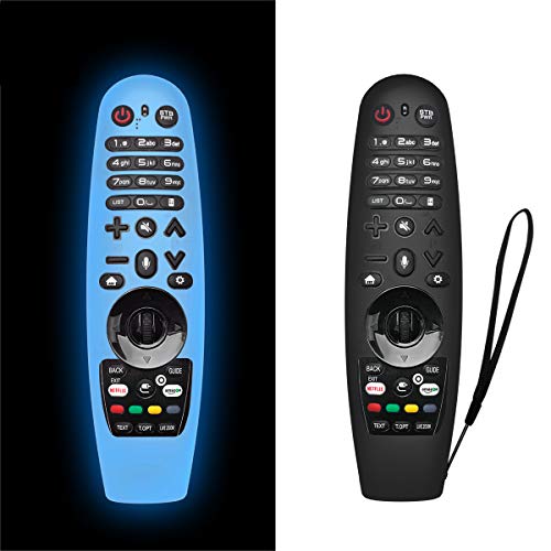 NANTING 2PCS Estuche actualizado LG Smart TV Remote Control para LG AN-MR600 / LG AN-MR650 / AN-MR18BA / AN-MR19BA, Estuche de Silicona anticaída/Antideslizante/Rayado/Polvo/Agua(Azul + Negro) NANTING 2PCS Estuche actualizado LG Smart TV Remote Control para LG AN-MR600 / LG AN-MR650 / AN-MR18BA / AN-MR19BA, Estuche de Silicona anticaída/Antideslizante/Rayado/Polvo/Agua(Azul + Negro)