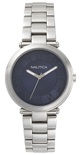 Nautica Reloj Analogico para Mujer de Cuarzo con Correa en Acero Inoxidable NAPFLS004