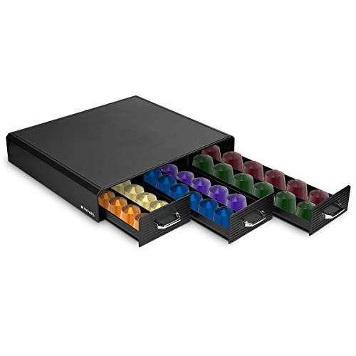 Navaris Dispensador de cápsulas de café Nespresso - 3 Cajones para cafetera de cápsulas - Accesorio Organizador con Capacidad para 48x cápsula Navaris Dispensador de cápsulas de café Nespresso - 3 Cajones para cafetera de cápsulas - Accesorio Organizador con Capacidad para 48x cápsula