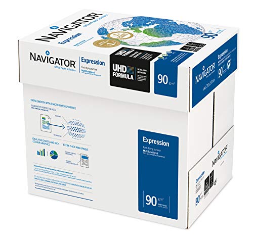 Navigator Expression - Paquete de 2500 folios de papel para impresora/fotocopiadora 90g/m² A4, Blanco Navigator Expression - Paquete de 2500 folios de papel para impresora/fotocopiadora 90g/m² A4, Blanco