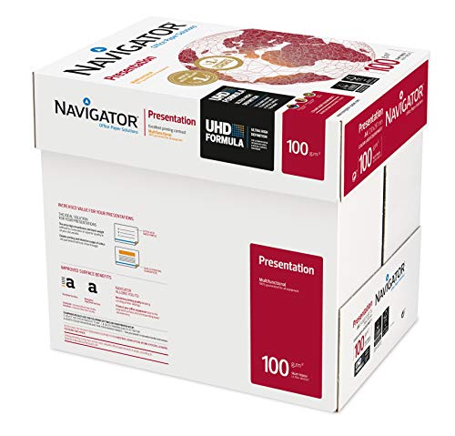 NAVIGATOR Presentation - Papel multifunción, 5 paquetes de 2500 hojas (A4, 100 g/m2), color blanco