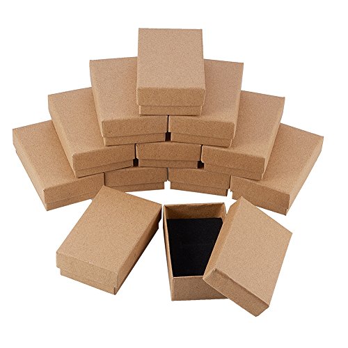 NBEADS 24 Piezas Caja de Joyas, Cajas de Cartón Kraft Caja para Exhibición y Empaque de Regalo de Anillo de Collar de Bricolaje, 8x5x3cm NBEADS 24 Piezas Caja de Joyas, Cajas de Cartón Kraft Caja para Exhibición y Empaque de Regalo de Anillo de Collar de Bricolaje, 8x5x3cm