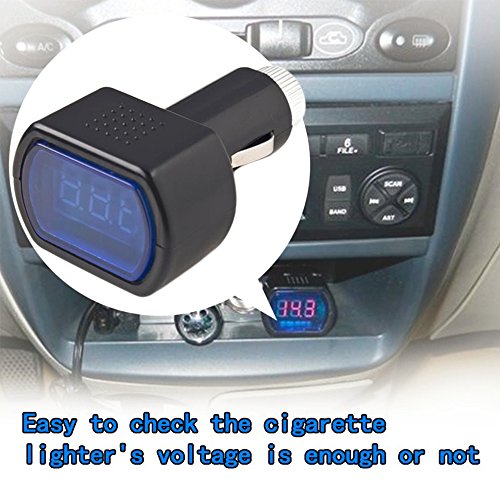 Ndier Auto Voltímetro, Coche Encendedor de Cigarrillos Enchufe – Comprobador de batería LED Digital 12 V/24 V Ndier Auto Voltímetro, Coche Encendedor de Cigarrillos Enchufe – Comprobador de batería LED Digital 12 V/24 V