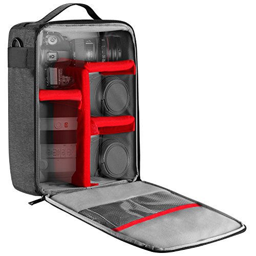 Neewer NW140S Estuche impermeable cámara y lente almacenamiento, 8,7x5,9x12,6 pulgadas/ 22x15x32 cm bolso acolchado suave para Canon Nikon Sony DSLR, 4 lentes o Flash, disparador, batería accesorios Neewer NW140S Estuche impermeable cámara y lente almacenamiento, 8,7x5,9x12,6 pulgadas/ 22x15x32 cm bolso acolchado suave para Canon Nikon Sony DSLR, 4 lentes o Flash, disparador, batería accesorios