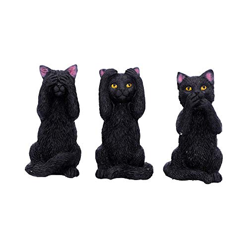 Nemesis Now Three Wise Felines 8,5 cm, Color Negro