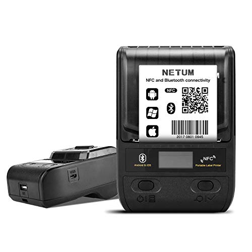 NETUM 58mm impresora de etiquetas portátil con Bluetooth y batería recargable, se aplica al código de barras, almacén de oficina, envío, ropa, etiquetas, impresión NT-G5