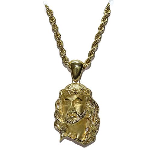 Never Say Never Cara de Cristo de Oro Amarillo de 18k con cordón salomónico de 3mm de Ancho de Oro Amarillo de 18k de 60cm de Largo. Peso: 22.30gr de Oro de 1ª Ley Tamaño Never Say Never Cara de Cristo de Oro Amarillo de 18k con cordón salomónico de 3mm de Ancho de Oro Amarillo de 18k de 60cm de Largo. Peso: 22.30gr de Oro de 1ª Ley Tamaño