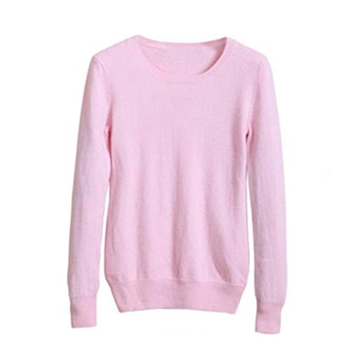 New Fall Winter Candy Knit Jumper Women 30% Wool Sweater Soft Stretch OL Render Knit Pullover Pale Pink XXL