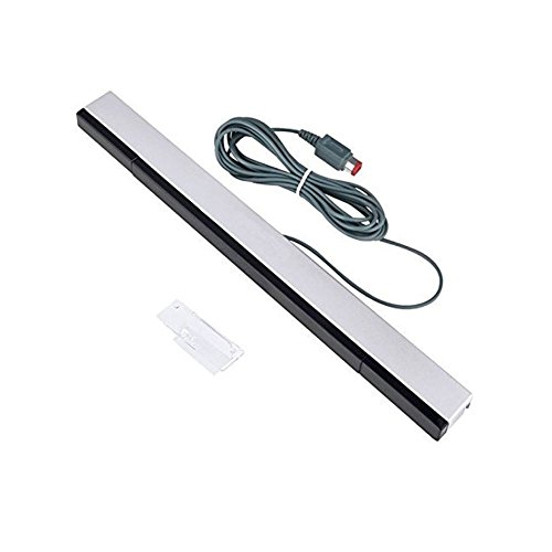 NewBull Barra de Sensor de Movimiento Remoto con Cable IR Rayo infrarrojo Inductor para Wii Wii U (Barra de Sensor de Plata)