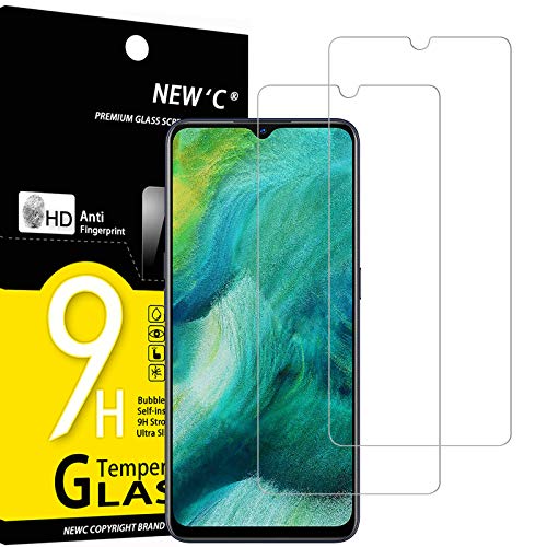 NEW'C 2 Unidades, Protector de Pantalla para OPPO Find X2 Lite, Antiarañazos, Antihuellas, Sin Burbujas, Dureza 9H, 0.33 mm Ultra Transparente, Vidrio Templado Ultra Resistente