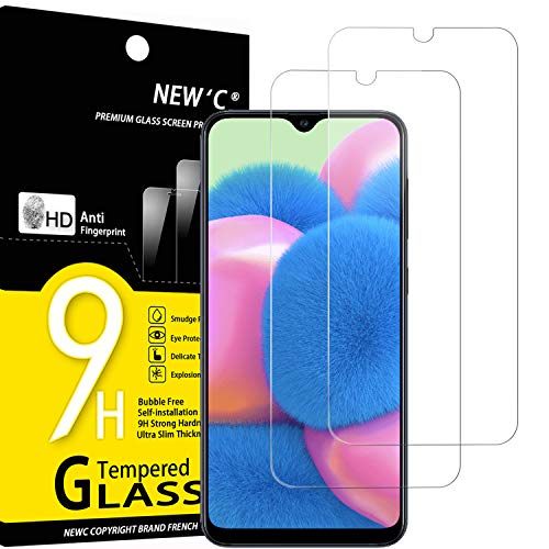 NEW'C 2 Unidades, Protector de Pantalla para Samsung Galaxy A30s, A40s, Antiarañazos, Antihuellas, Sin Burbujas, Dureza 9H, 0.33 mm Ultra Transparente, Vidrio Templado Ultra Resistente
