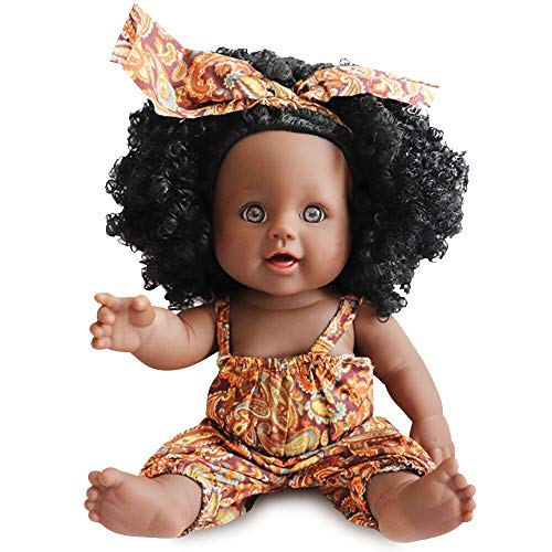 Nice2you Muñeca afroamericana Realista muñecas de 12 Pulgadas para niños Juguetes para niños Nice2you Muñeca afroamericana Realista muñecas de 12 Pulgadas para niños Juguetes para niños