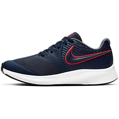 Nike Star Runner 2 (GS), Sneaker Unisex-Child, Midnight Navy/Bright Crimson-Smoke Grey, 37.5 EU Nike Star Runner 2 (GS), Sneaker Unisex-Child, Midnight Navy/Bright Crimson-Smoke Grey, 37.5 EU