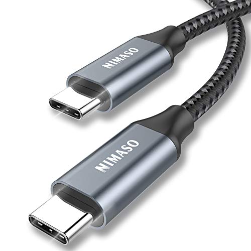 NIMASO USB C a USB C Cable 1M,Cable Tipo C de Carga Rápida 100W 20V/5A PD con E-Mark Chip y Cable de Datos para MacBook,MacBook Pro,iPad Pro 2020/2018,MacBook Air 2020,ChromeBook Pixel,Galaxy S20/S10