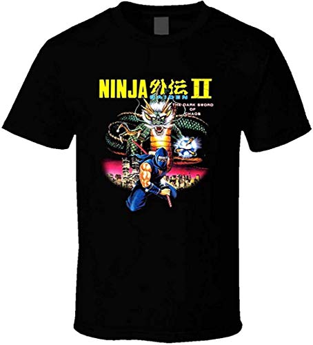 Ninja Gaiden 2 NES Box Art Retro Video Game T Shirt,Black,3XL