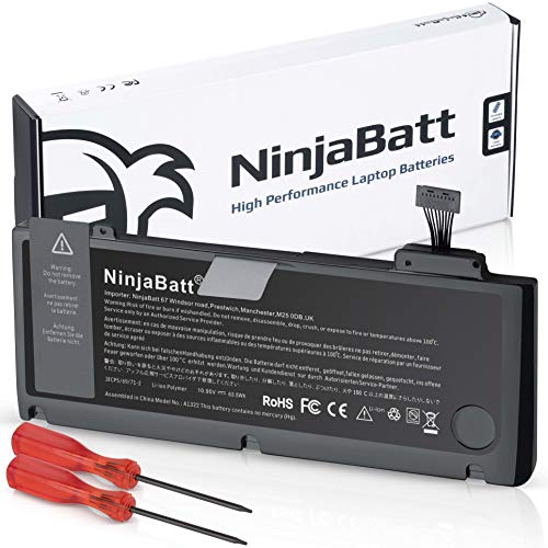 NinjaBatt Batería A1278 A1322 para Apple MacBook Pro 13" [2009 2010 2011 2012 Años] - Alta Capacidad [63,5 Wh/10,95 v]