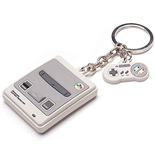 Nintendo Keychains Snes 3D Rubber Keychain Grey, talla única