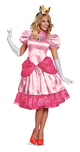 Nintendo Super Mario Bros- Deluxe Princess Peach Disfraz, Color Princesa melocotón, Medium (Disguise DIS73747B) Nintendo Super Mario Bros- Deluxe Princess Peach Disfraz, Color Princesa melocotón, Medium (Disguise DIS73747B)