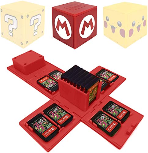 Nintendo Switch - Funda para tarjetas de memoria (16 ranuras para tarjetas de juego), color rojo