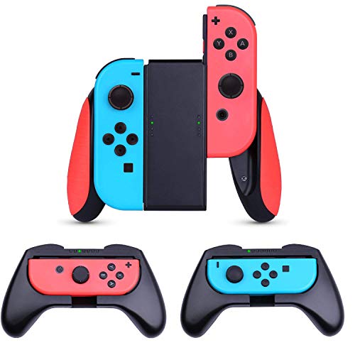 Nintendo Switch JoyCon Grips 3 Piezas, HEYSTOP Estuche Protector Handle Kits para Mandos JoyCon Set de Nintendo Switch Controller