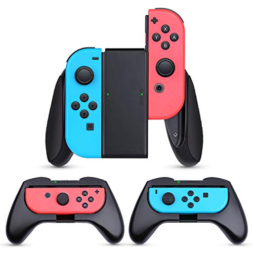 Nintendo Switch JoyCon Grips 3 Piezas, HEYSTOP Mando Joycon Grip Kit, Funda Protector Handle Kits para Mandos JoyCon Set de Nintendo Switch Controller