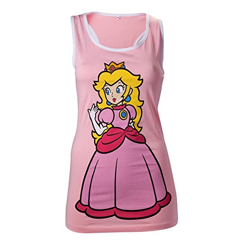 Nintendo - undershirt Princesa Peach - conformado para niña - Tomado de el juego clásico de Super Mario - Rosa