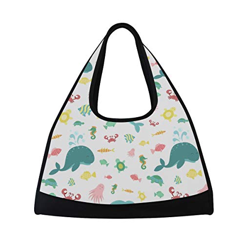 NISENASU Bolsa de Deporte,Vector de Criaturas Marinas de Patrones de Verano,Nuevos Sports Duffels Raqueta de Tenis Mochila bádminton Paquetes de Viaje Cortos Bolso de Hombro portátil(20×6.7×18.5 in) NISENASU Bolsa de Deporte,Vector de Criaturas Marinas de Patrones de Verano,Nuevos Sports Duffels Raqueta de Tenis Mochila bádminton Paquetes de Viaje Cortos Bolso de Hombro portátil(20×6.7×18.5 in)