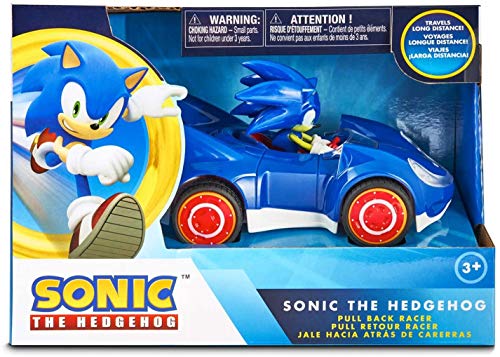 NKOK - Coche de juguete que se arrastra hacia atrás de Sonic The Hedgehog. Tamaño pequeño NKOK - Coche de juguete que se arrastra hacia atrás de Sonic The Hedgehog. Tamaño pequeño