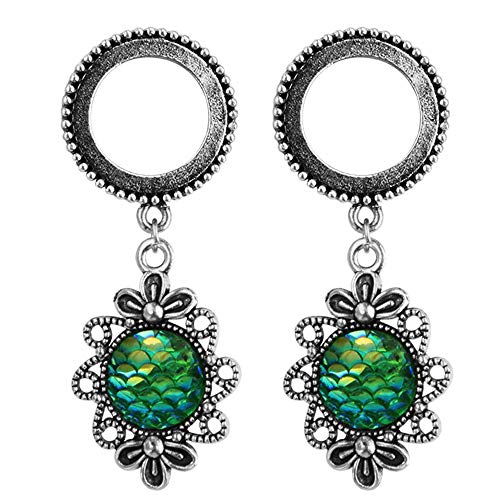 NO BRAND Exquisito 1 par de Acero Inoxidable Medidor Oreja bengalas Retro Tapones for los oídos túnel Verde de los Pescados Que cuelga la Escala de Cuerpo Perforado joyería (Size : 16mm) NO BRAND Exquisito 1 par de Acero Inoxidable Medidor Oreja bengalas Retro Tapones for los oídos túnel Verde de los Pescados Que cuelga la Escala de Cuerpo Perforado joyería (Size : 16mm)