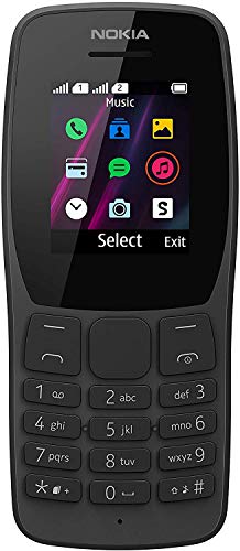 Nokia 110 - Teléfono móvil de 1,77'' (4 MB RAM, 4 MB ROM, Cámara 0.1 MP,  Batería 800 mAh, Dual Sim), Negro