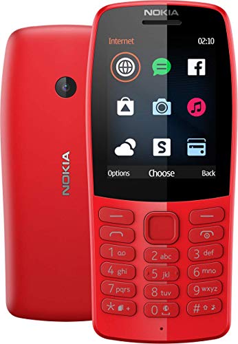 Nokia 210 - Teléfono móvil de 2,4'' (8 MB RAM, 16 MB ROM, Cámara 0.3 MP, Batería 1020 mAh, Dual Sim), Rojo