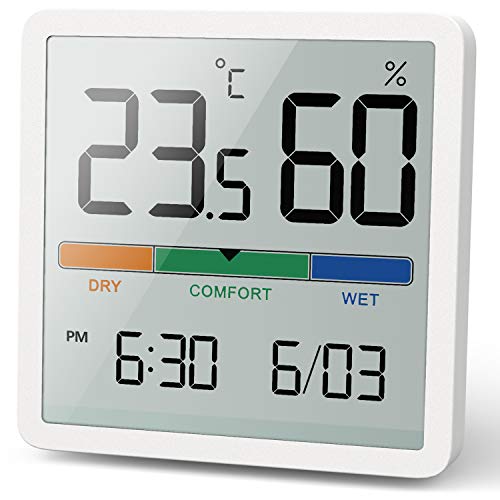 Noklead Termómetro Higrómetro digital portátil, termómetro e higrómetro interior con alta precisión, temperatura y medición de humedad del aire para control de la temperatura de la habitación