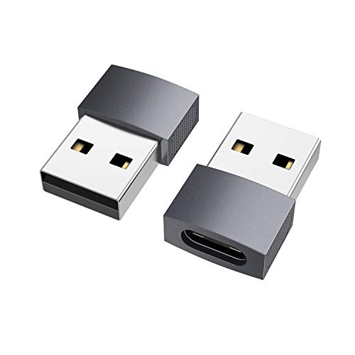 nonda Adaptador USB C a USB (2 Pack), USB-C Hembra a USB Macho, Adaptador USB Tipo C Hembra a USB OTG para iPhone 11 12 Pro MAX, MacBook Pro 2015, MacBook Air 2017, Computadoras Portátiles