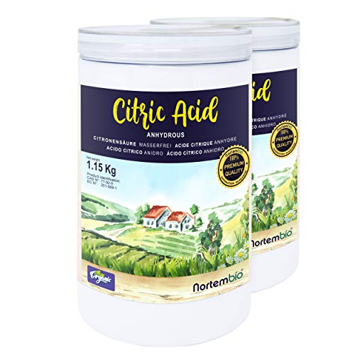 Nortembio Ácido Cítrico 2x1,15 Kg. Polvo Anhidro, 100% Puro. para Producción Ecológica. E-Book Incluido. Nortembio Ácido Cítrico 2x1,15 Kg. Polvo Anhidro, 100% Puro. para Producción Ecológica. E-Book Incluido.