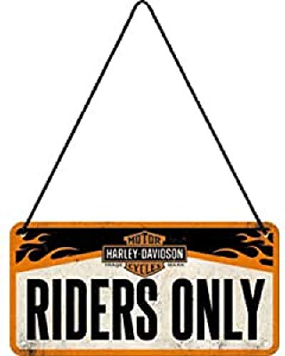 Nostalgic-Art Cartel Colgante Retro Harley-Davidson – Riders Only – Idea de Regalo para Motociclistas, metálico, Diseño Vintage, 10 x 20 cm Nostalgic-Art Cartel Colgante Retro Harley-Davidson – Riders Only – Idea de Regalo para Motociclistas, metálico, Diseño Vintage, 10 x 20 cm