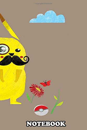 Notebook: Pikachu Moustache , Journal for Writing, College Ruled Size 6" x 9", 110 Pages