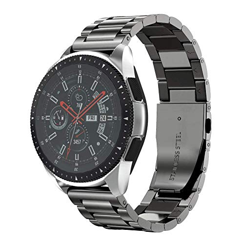 NotoCity Correa Universal de 22mm Acero Inoxidable Compatible con Huawei Watch GT 2/Huawei Watch GT/Classic/Sport/Active/Samsung Galaxy Watch 46 mm/Gear S3 Classic Pulsera de Repuesto