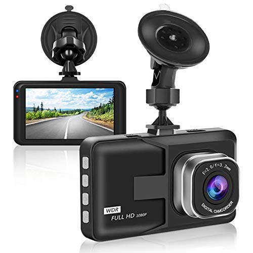 【Nueva versión 2020】 Aigoss Dash CAM 1080P FHD Cámara para Automóvil con Pantalla LCD de 3", WDR, G-Sensor, Monitor de Estacionamiento, Grabación en Bucle, Detector de Movimiento